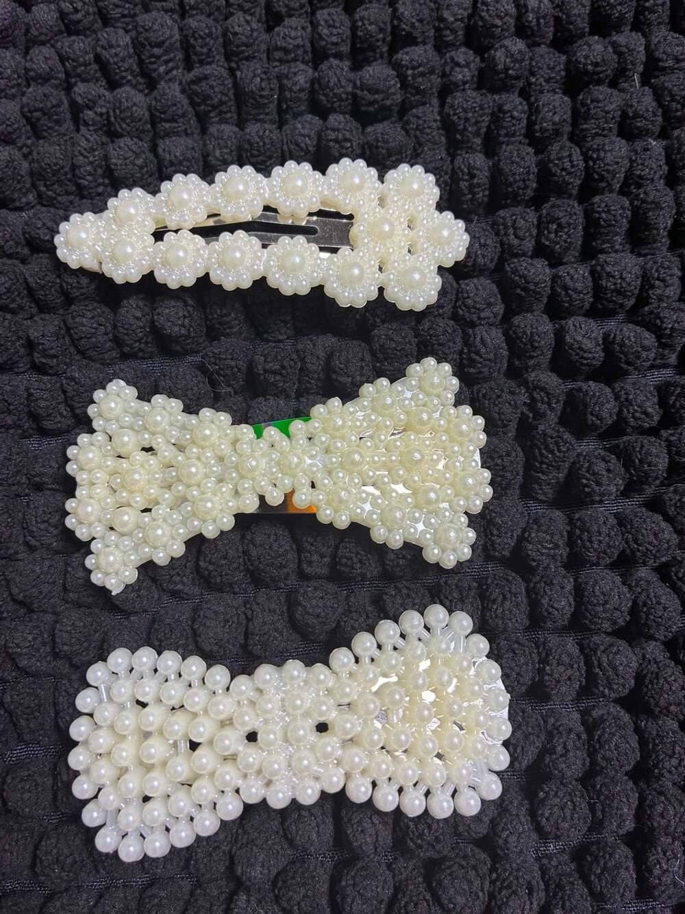 Unbranded Faux Pearl Hair Clip Set White Bow Barrettes Hair Accessories